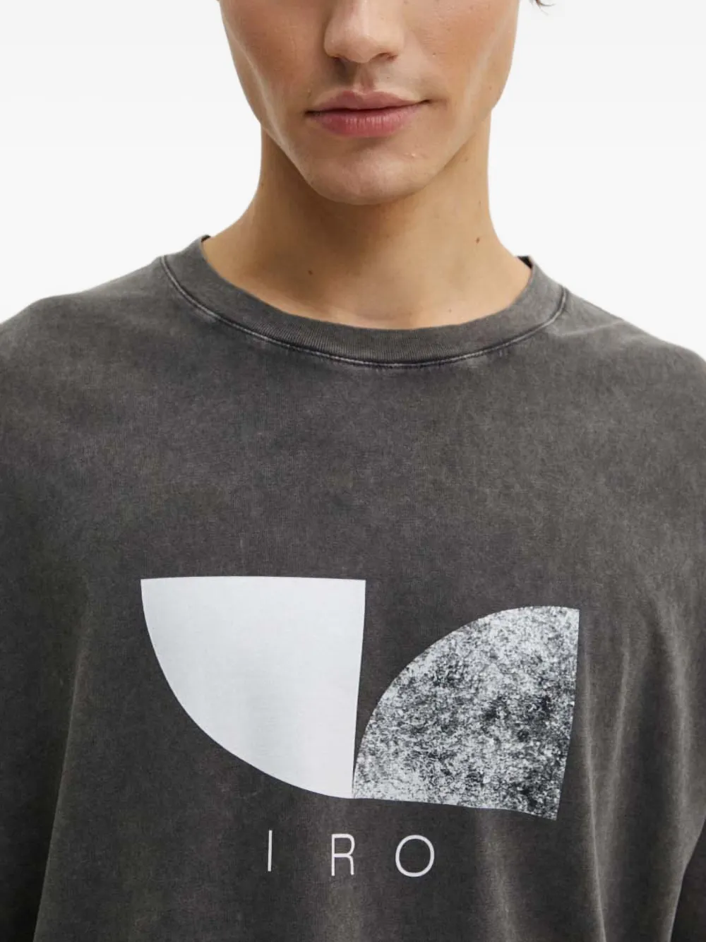 Iro Print Crew Neck T-shirt In Gray