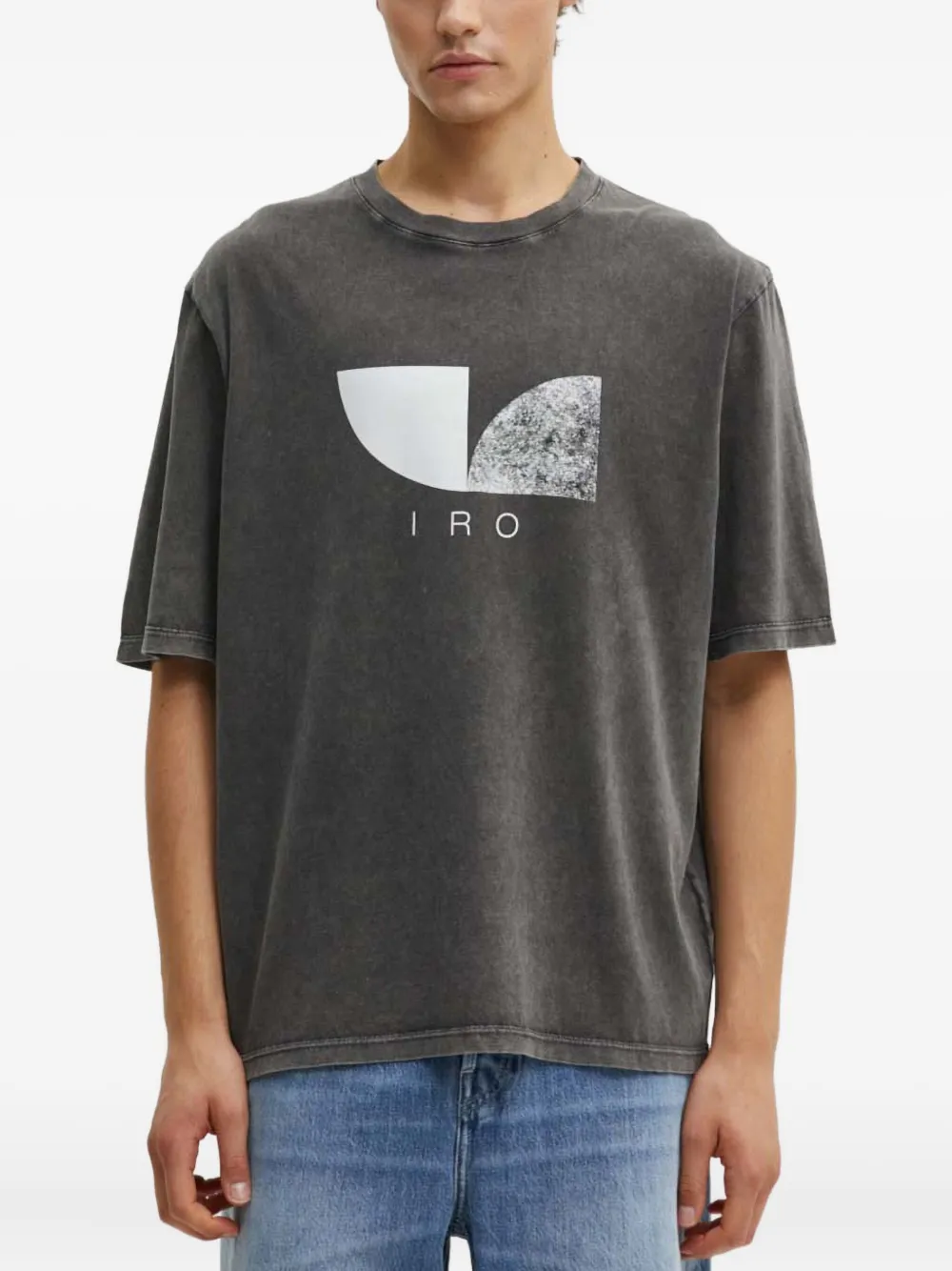 Iro Print Crew Neck T-shirt In Gray