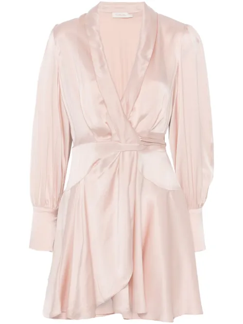 Robe portefeuille courte en soie - ZIMMERMANN - Modalova