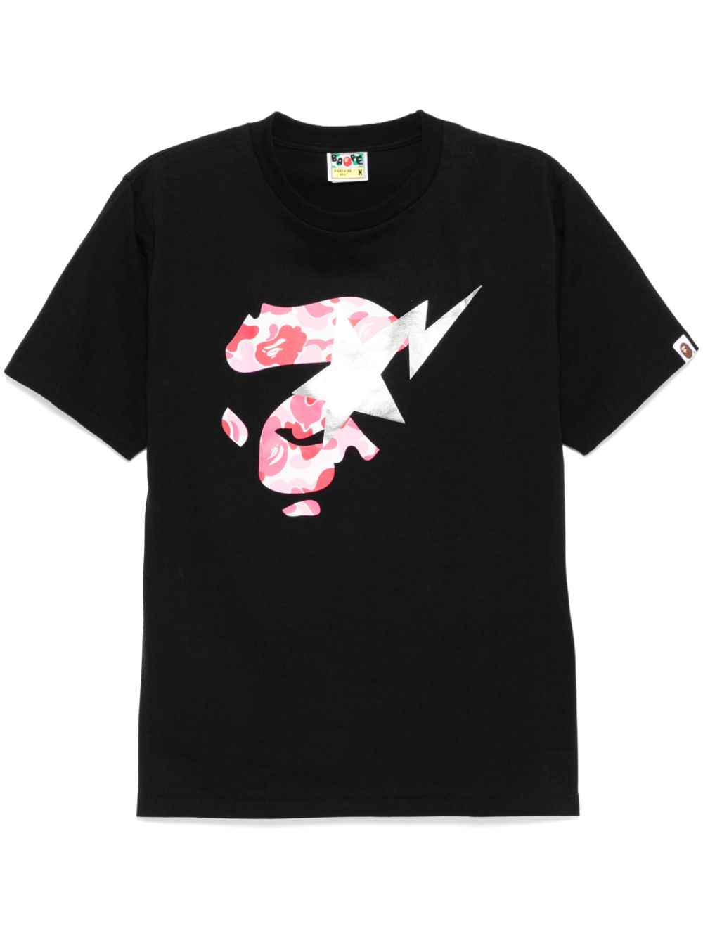 A BATHING APE Abc Camo Ape Face STA T-shirt Zwart