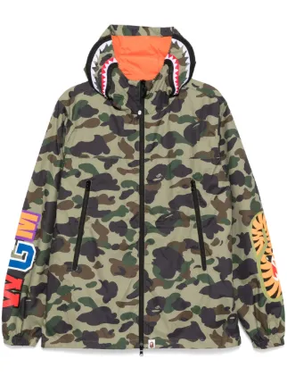 A Bathing Ape 1st Hoodie Jacket カモシャーク A BATHING APE® 1st Camo Shark Hoodie Jacket | Green | FARFETCH