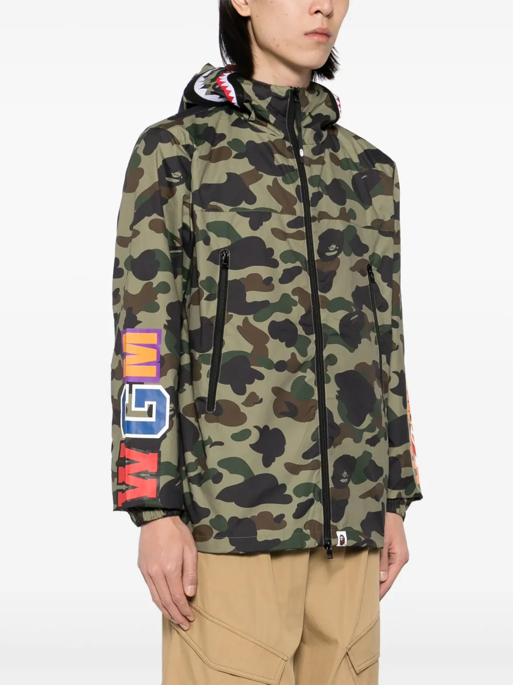A BATHING APE Jack met camouflageprint Groen