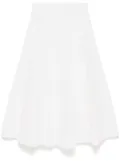 ZIMMERMANN crush embroidered midi skirt - White