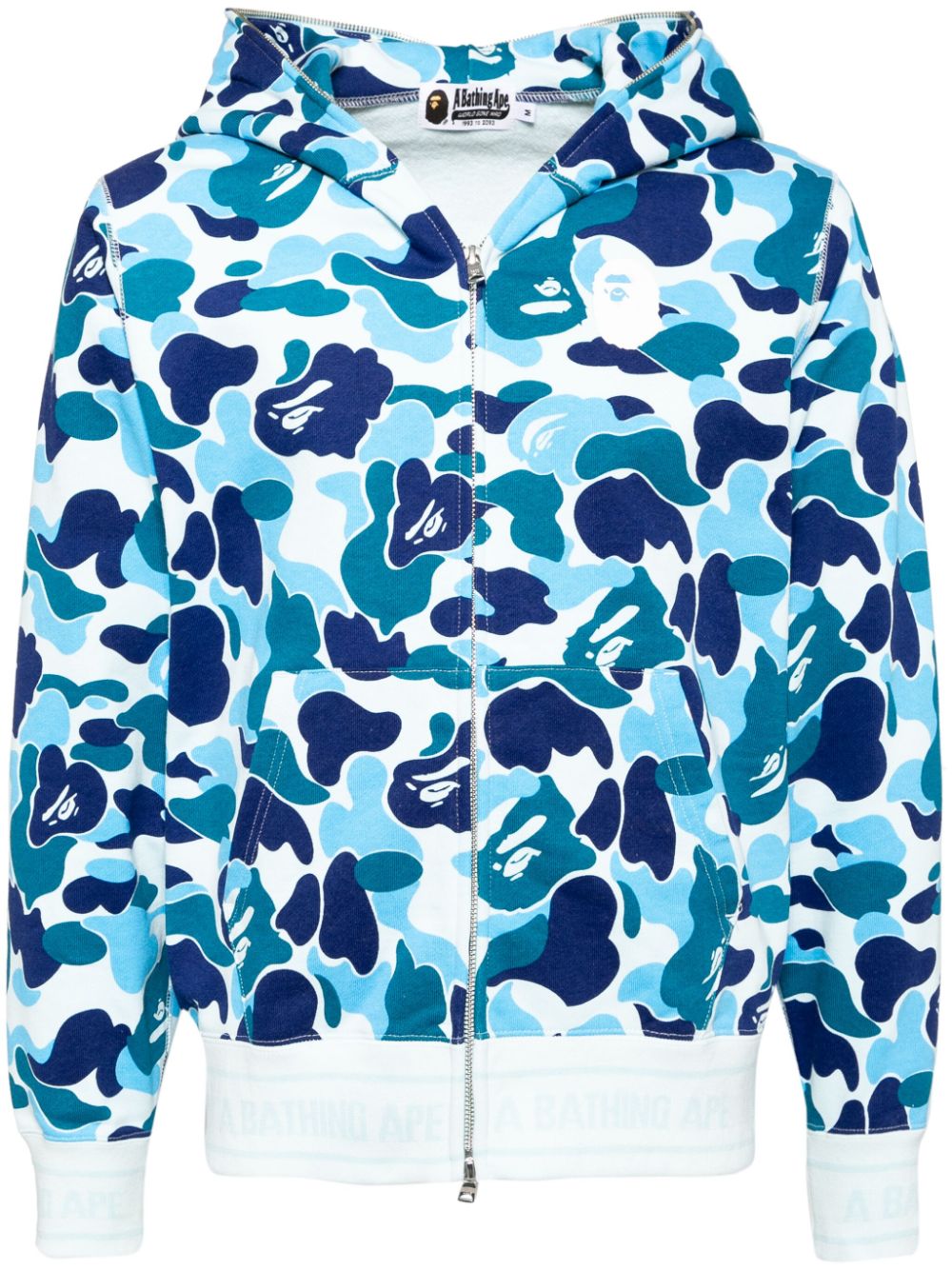 A BATHING APE ABC Camo hoodie met rits en logo Blauw