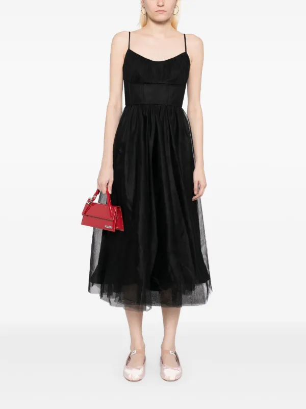 【Zimmermann】Tulle corset dress Black Tulle Corset Midi Dress | Zimmermann