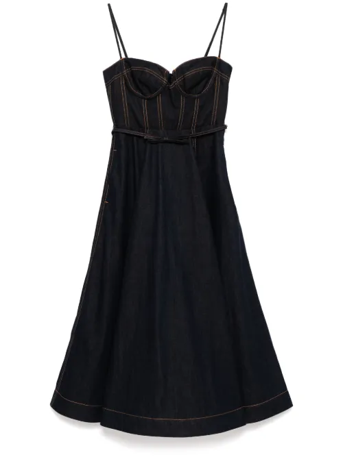 Robe corset à empiècement en jean - ZIMMERMANN - Modalova