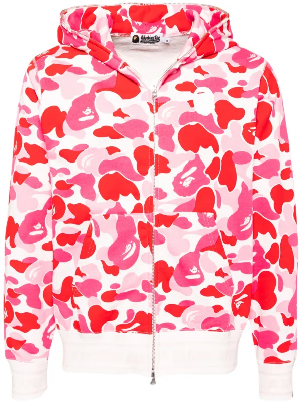 Bathing ape hoodie pink discount