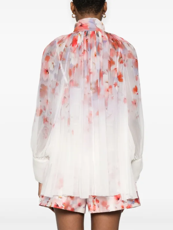ZIMMERMANN Crush Smock Blouse | Purple | FARFETCH UK