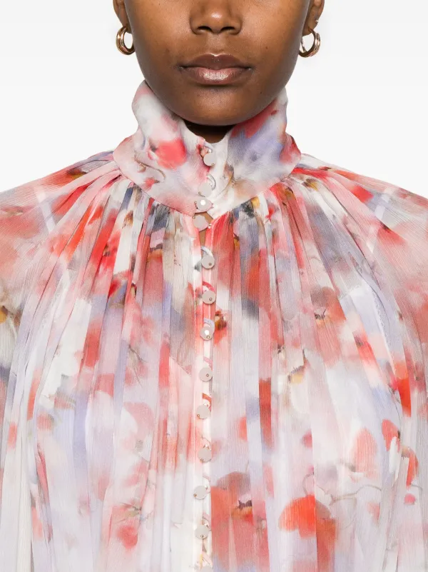 ZIMMERMANN Crush Smock Blouse | Purple | FARFETCH UK