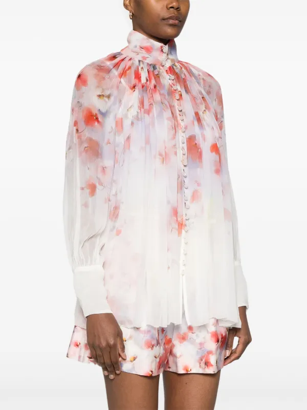 Tシャツ・カットソー Zimmermann Zimmermann Crush Smock Blouse (5768TR251 SCAFLO) Zimmermann Crush Smock Blouse | Shopbop
