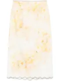 ZIMMERMANN Crush scalloped midi skirt - Yellow
