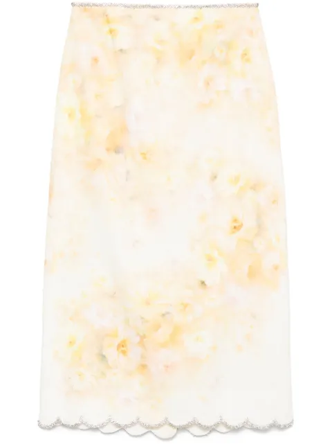 ZIMMERMANN Crush scalloped midi skirt