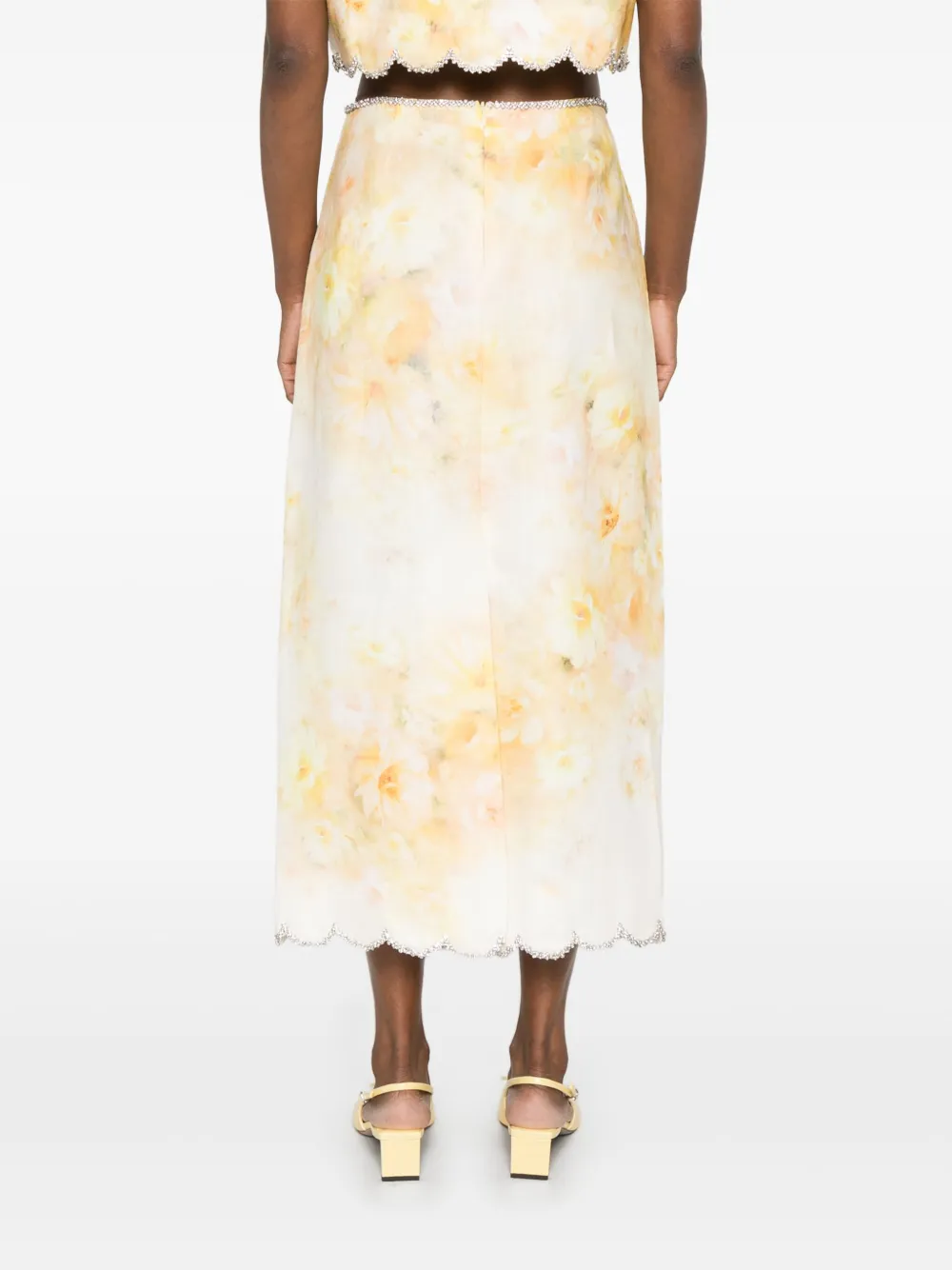 ZIMMERMANN Gonna midi Crush con orlo a smerlo | Abbigliamento | Image 4
