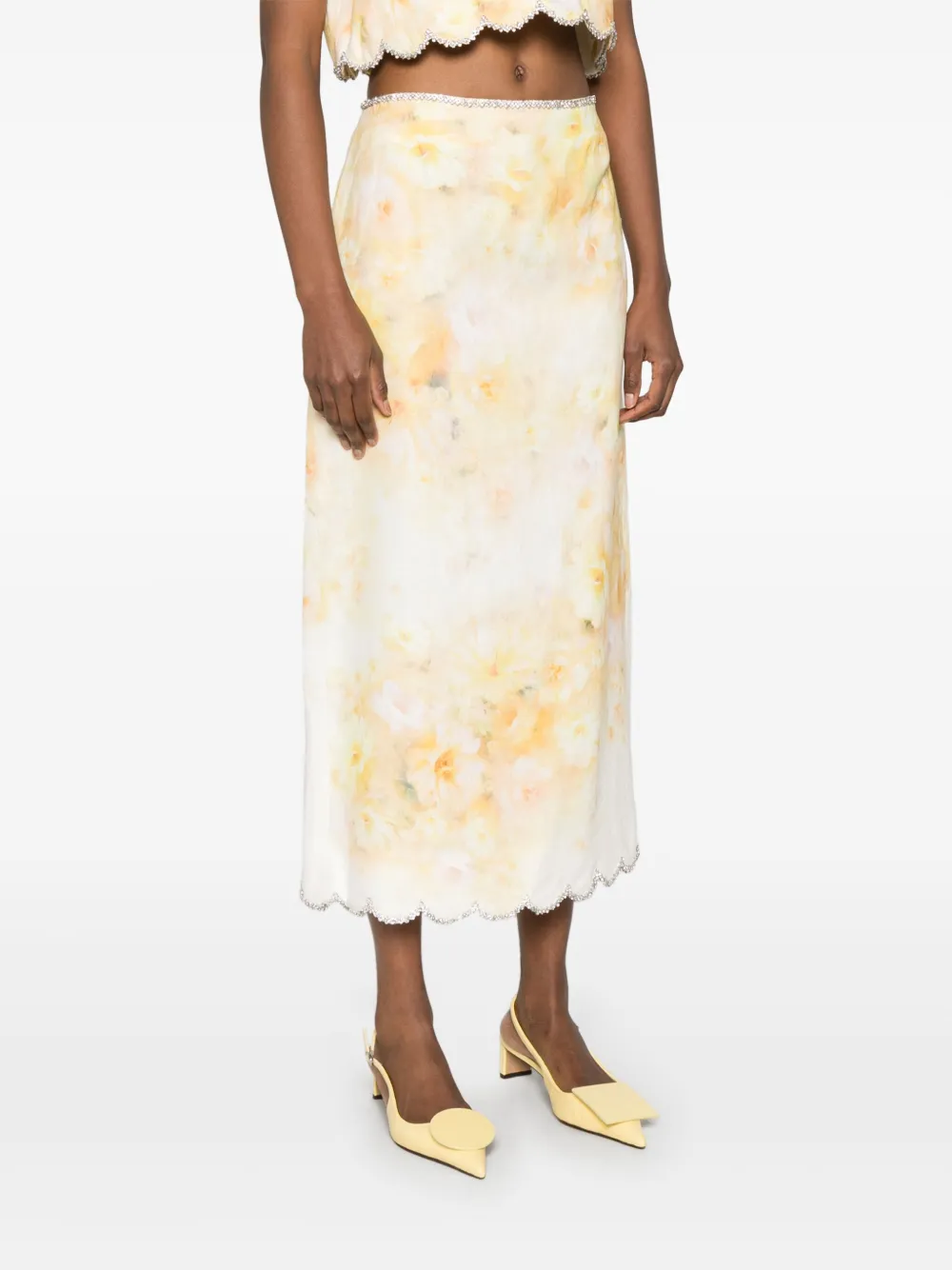 ZIMMERMANN Gonna midi Crush con orlo a smerlo | Gonne | Image 3