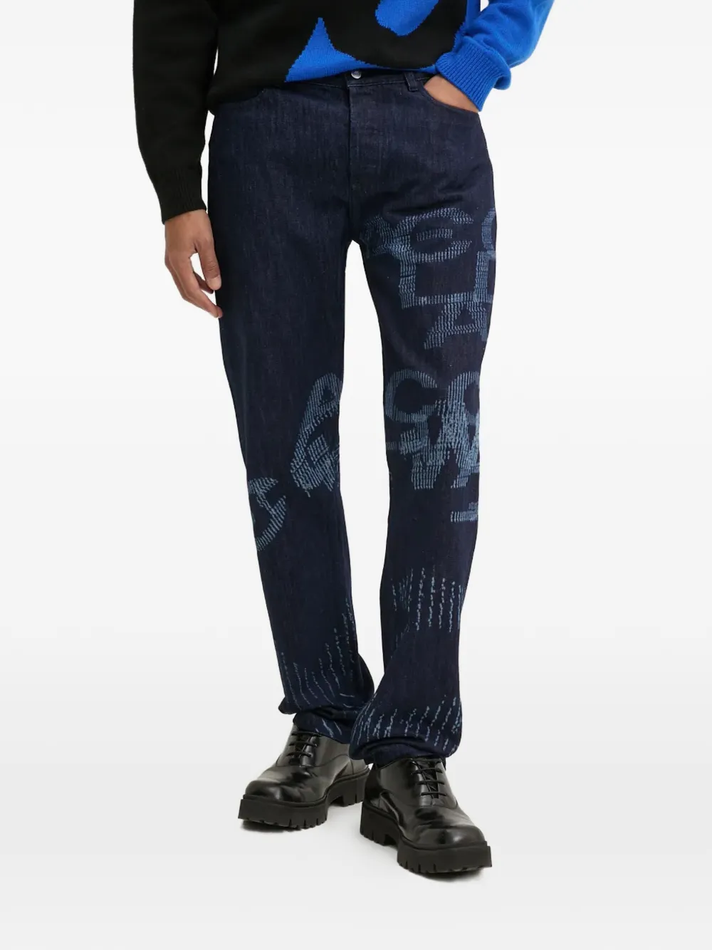 A-cold-wall* Graphic-print Jeans In Blue
