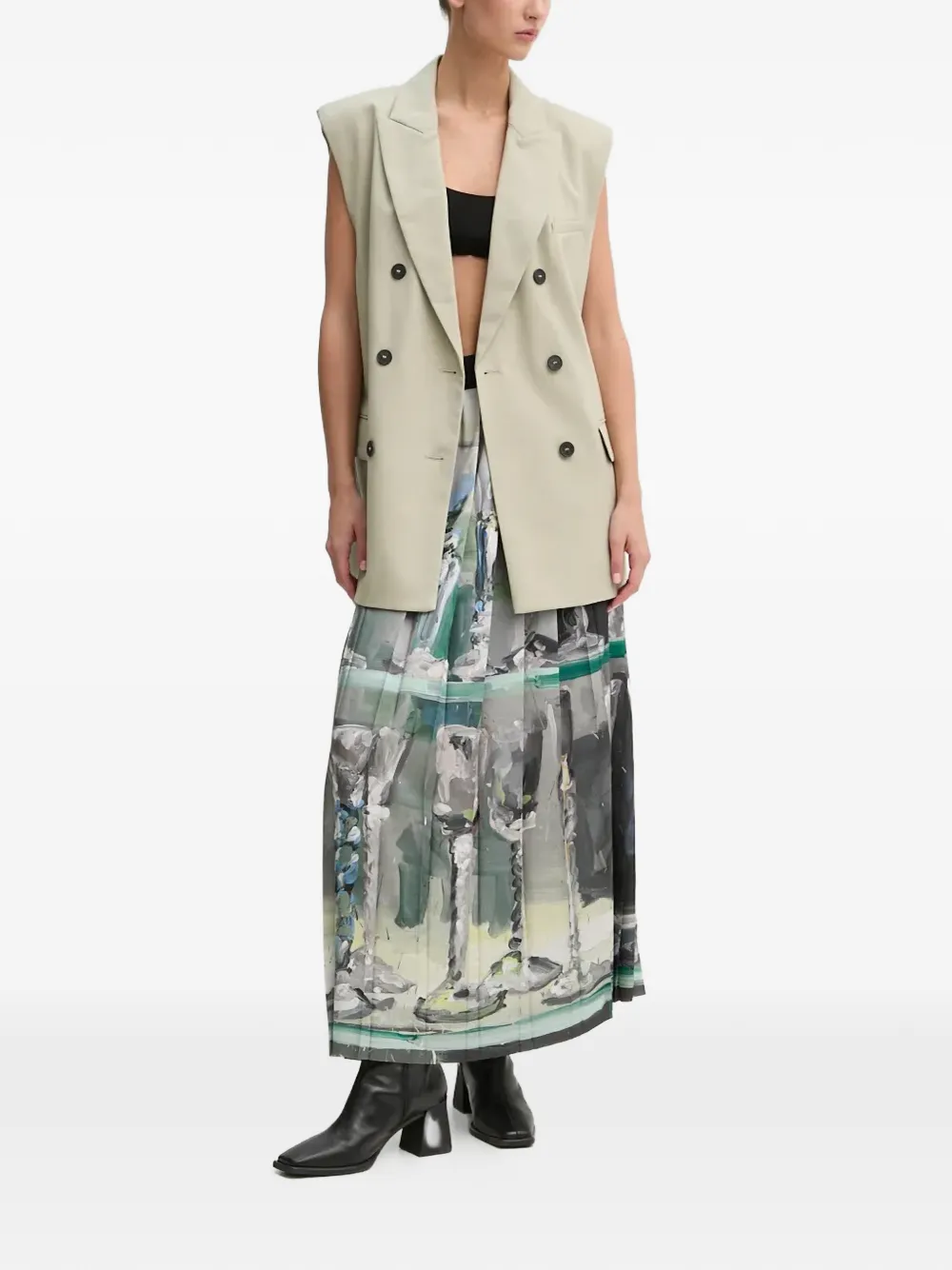  Iro Double-breasted Sleeveless Top - Neutrals 