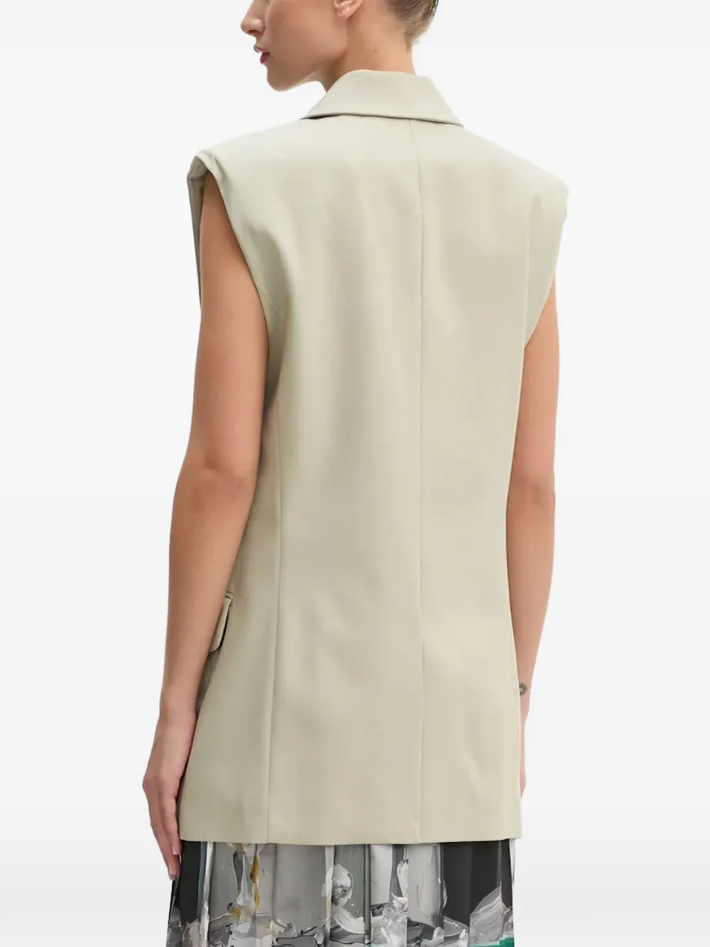 IRO Mouwloze top met dubbele rij knopen Beige