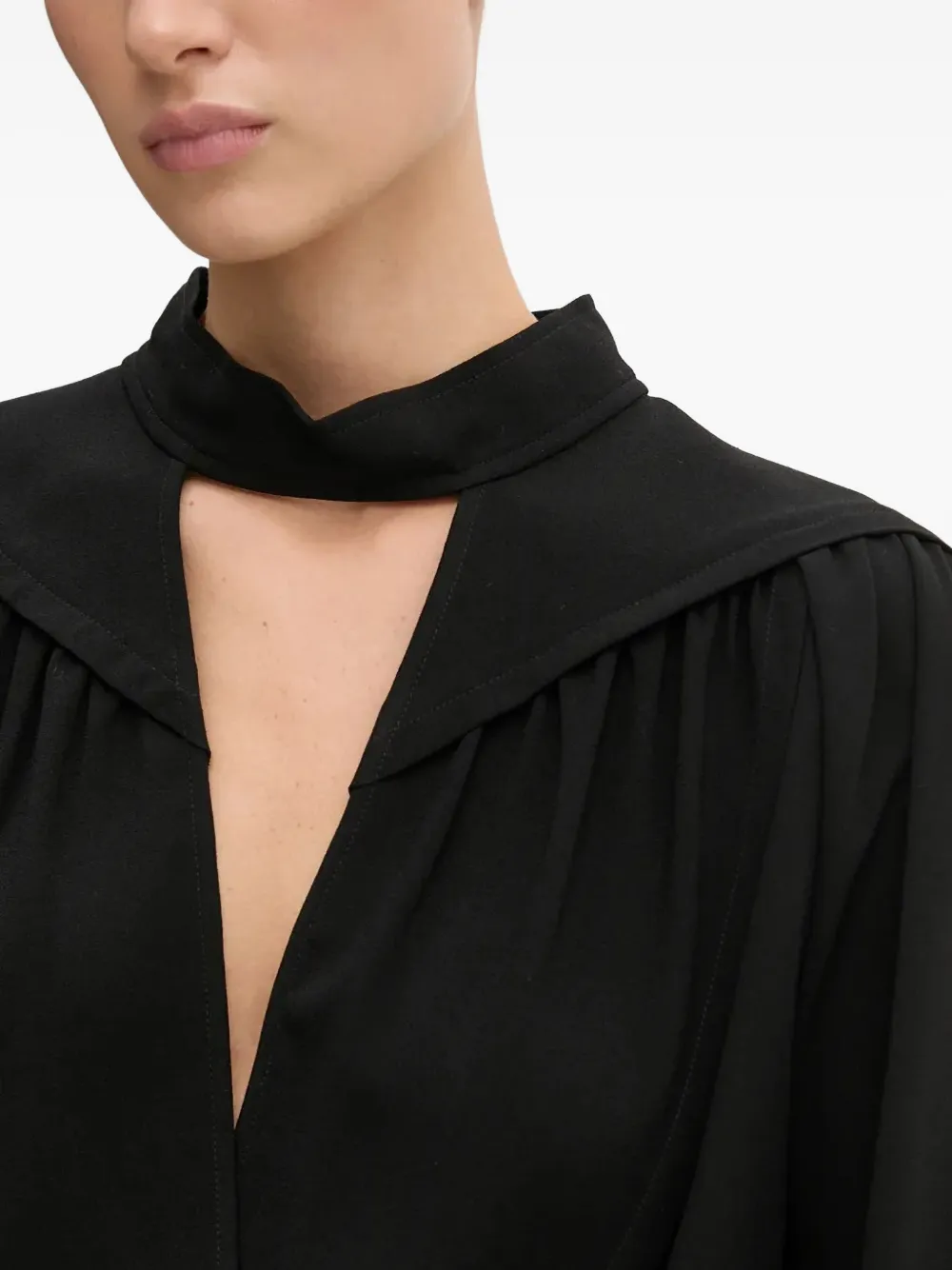 IRO Jumpsuit met V-hals en lange mouwen Zwart