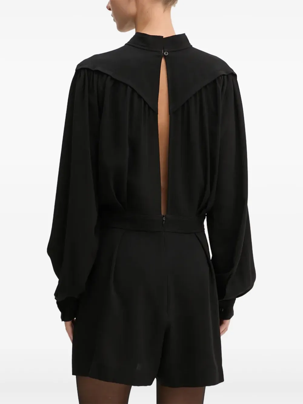 IRO Jumpsuit met V-hals en lange mouwen Zwart