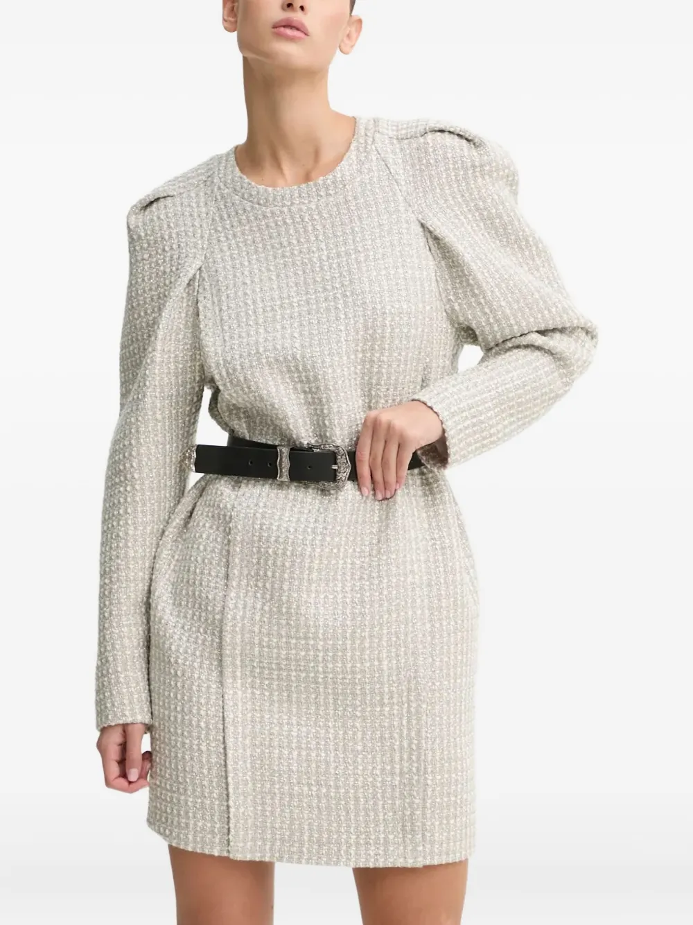 IRO Juliette mini-jurk met ballonmouwen Beige