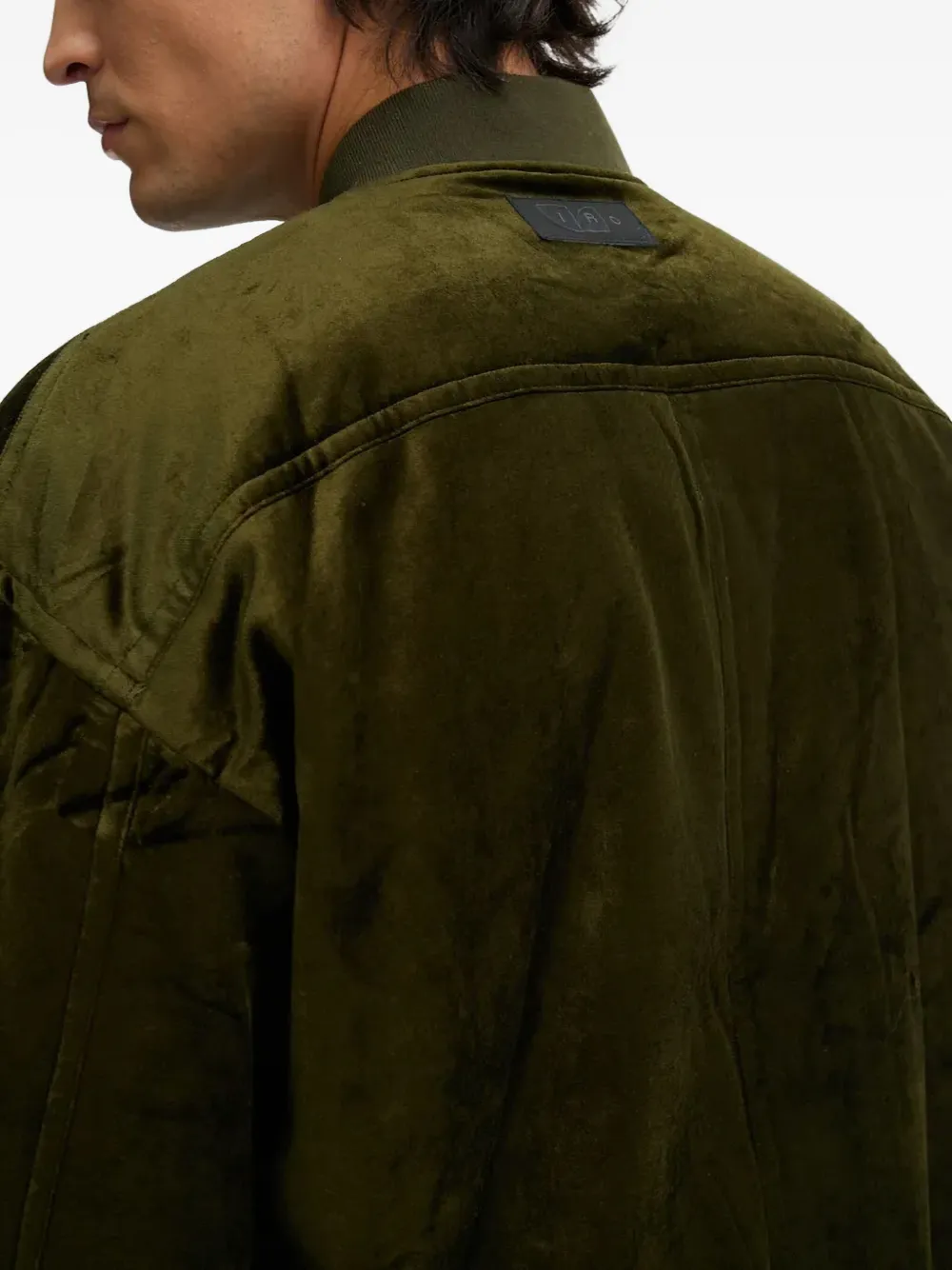 Iro Zip-fastening Velvet Jacket In Green