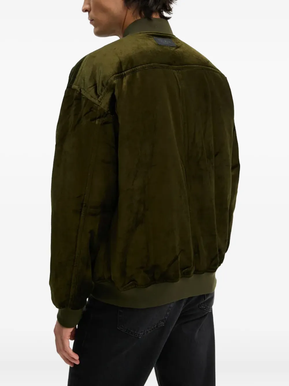 Iro Zip-fastening Velvet Jacket In Green