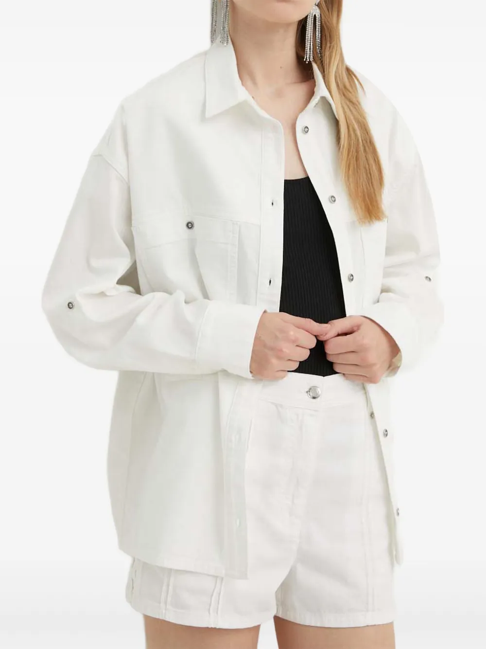 IRO camisa con cuello de playera tipo polo | blanco | Image 1