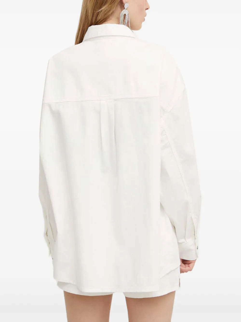 IRO Blouse met polokraag en knopen Wit