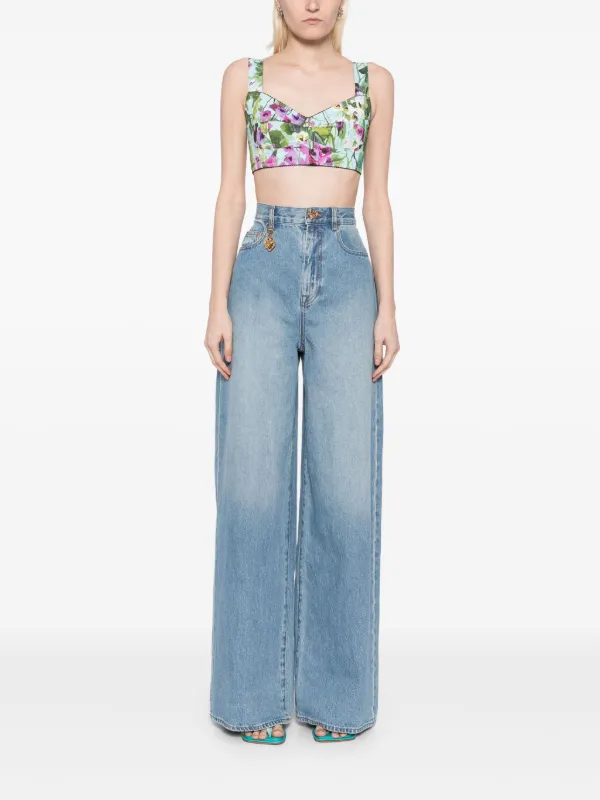 パンツ ZIMMERMANN Women Straight Pants 1803ARS255 BLUE ZIMMERMANN Crush Straight Jeans | Blue | FARFETCH