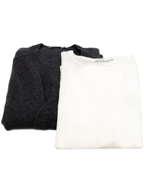 b+ab sudadera tejida a capas con estilo cruzado