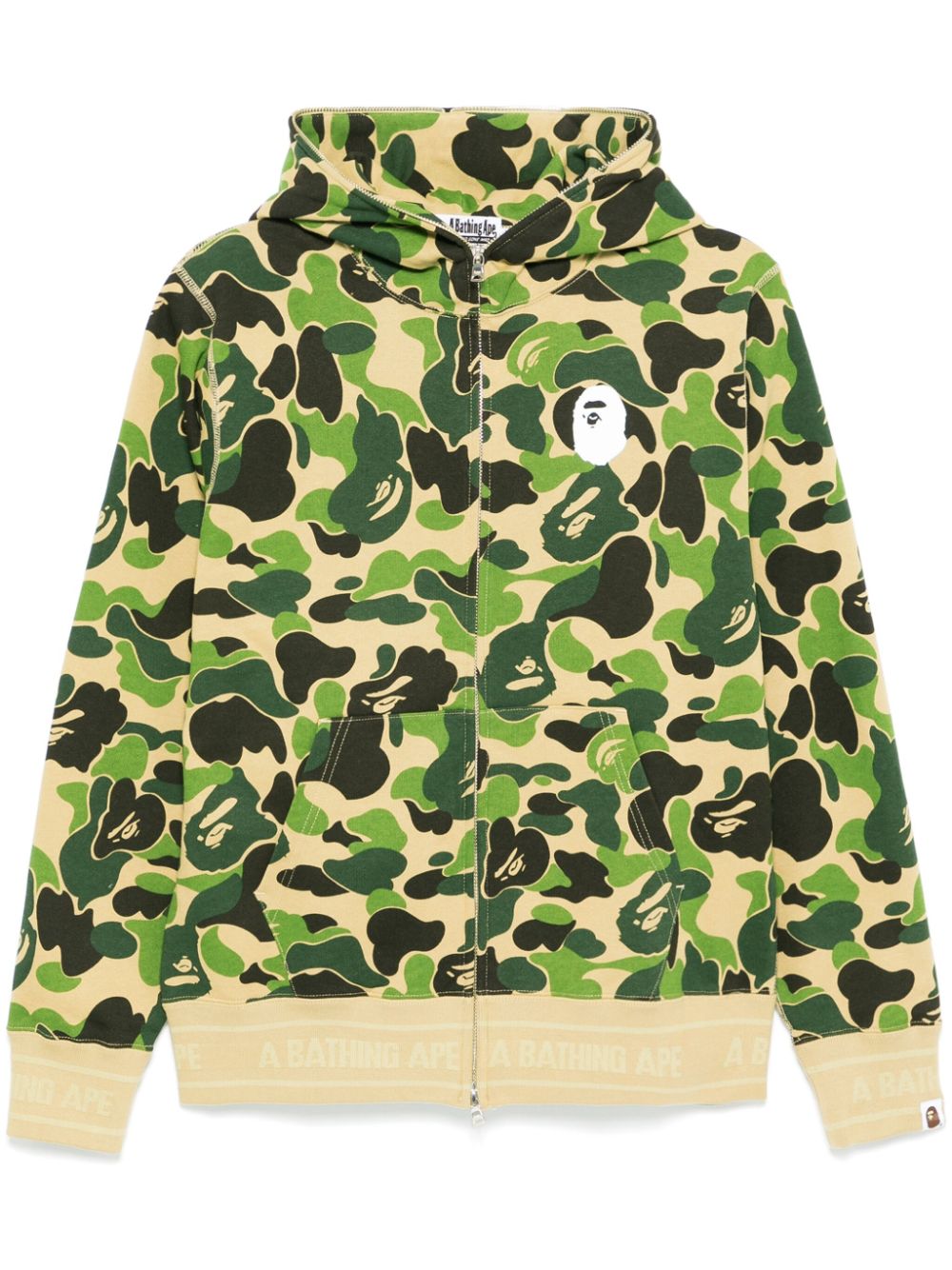 A BATHING APE ABC Camo hoodie met rits en logo Groen