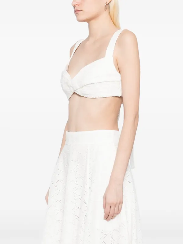 ZIMMERMANN Crush Embroidered Bralette | White | FARFETCH JO