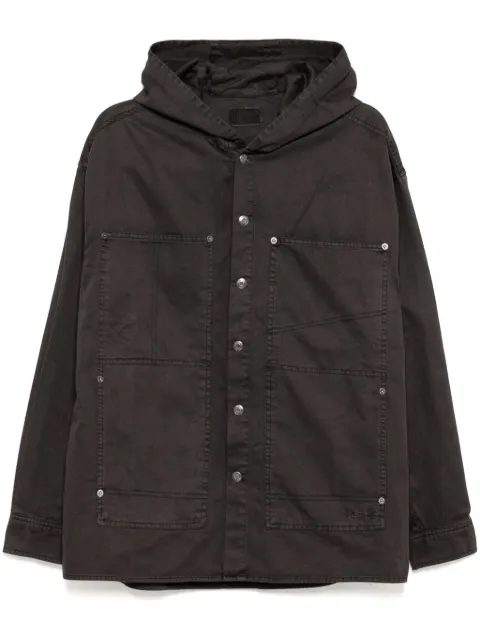 izzue hooded shirt jacket