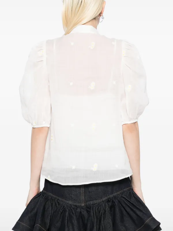 ZIMMERMANN Acacia Embroidered Blouse | White | FARFETCH CA