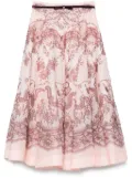 ZIMMERMANN Crush flared midi skirt - Pink