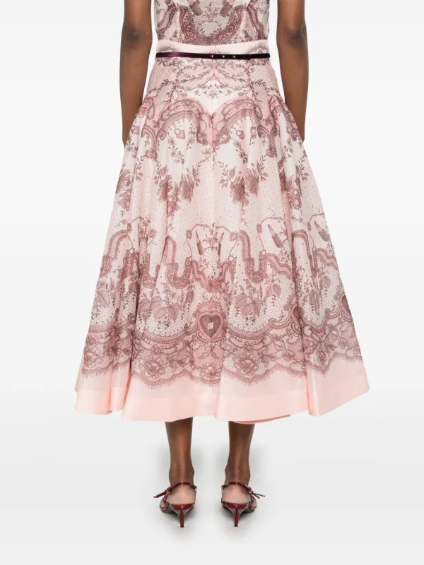 【Zimmermann】CRUSH EMBROIDERED MIDI ハート刺繍 スカート 1.2272sr251.pnklacpri.pink-