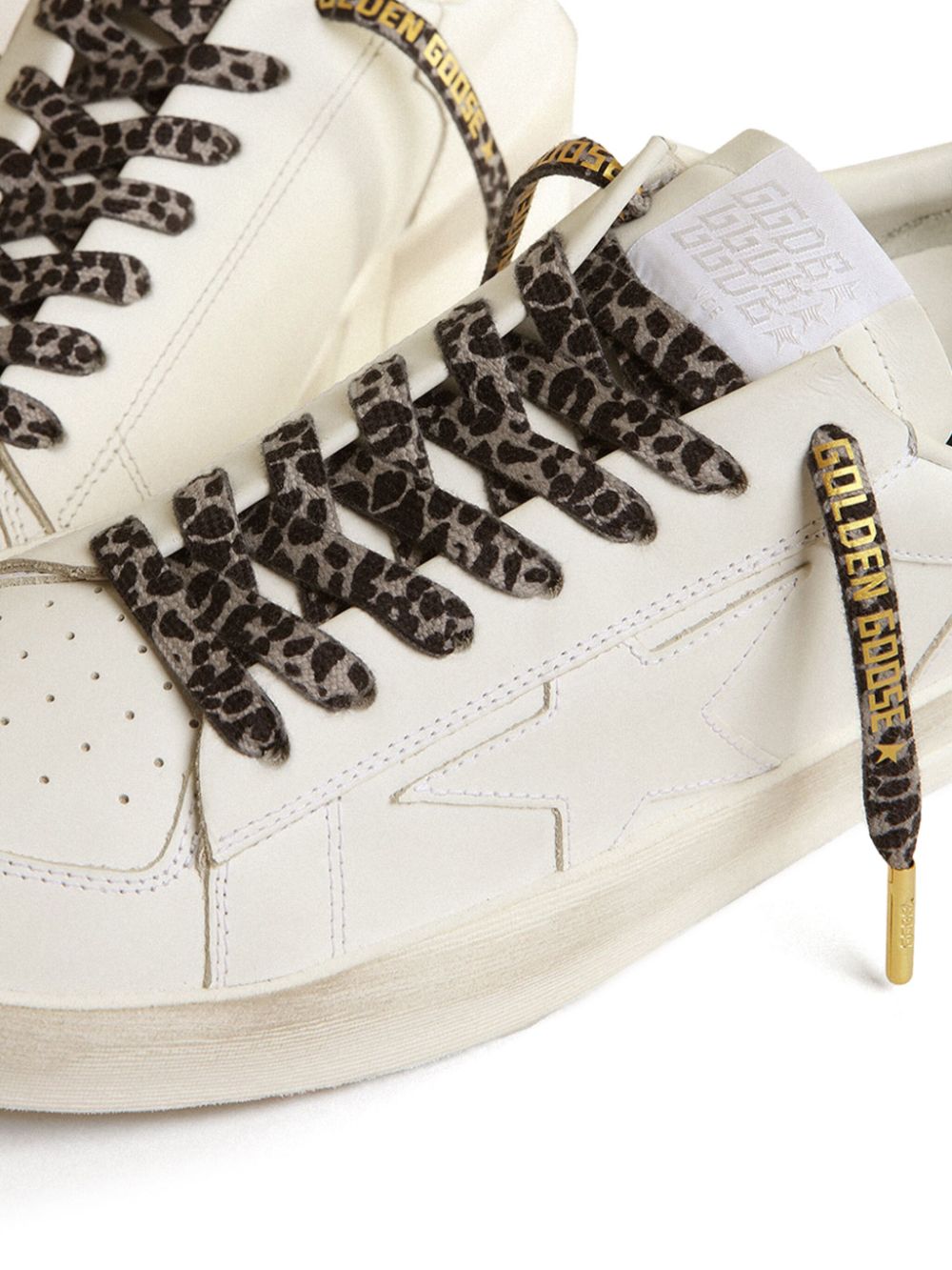 Golden Goose leopard-print shoe laces - Grijs