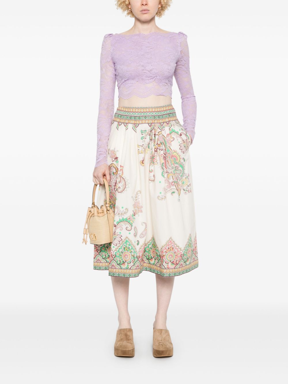 ETRO Midi-rok met print - Beige