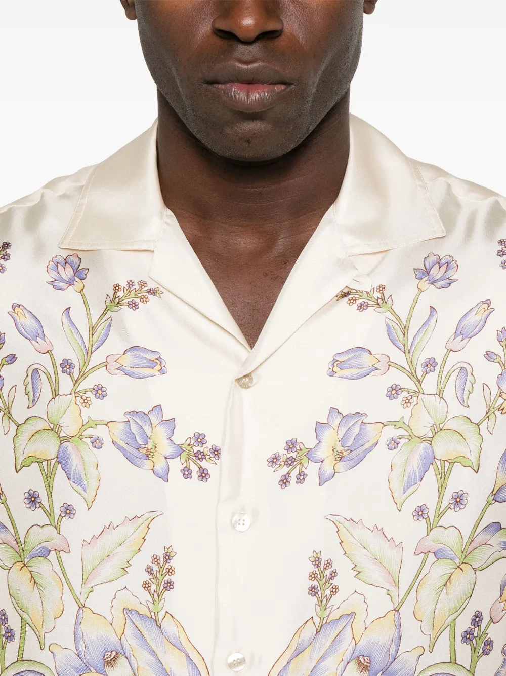 ETRO Bowlingshirt met bloemenprint Beige