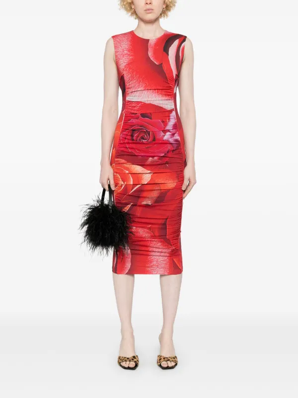 ワンピース ROBERTO CAVALLI GARDEN ROSE PRINT SILK ASYMMETRIC DRESS 27325796_57252824_600.jpg