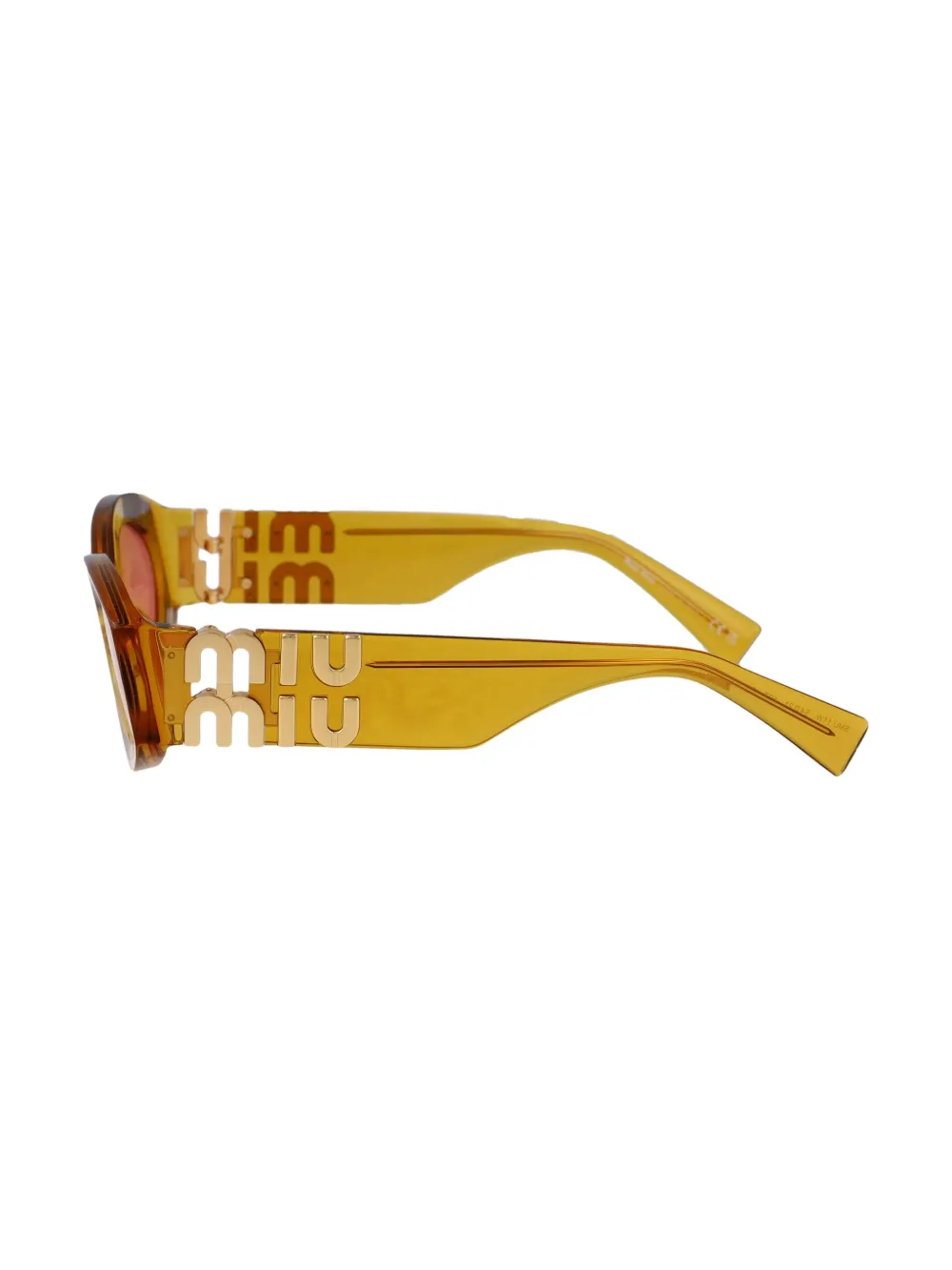 Miu Eyewear Zonnebril met ovalen montuur Oranje