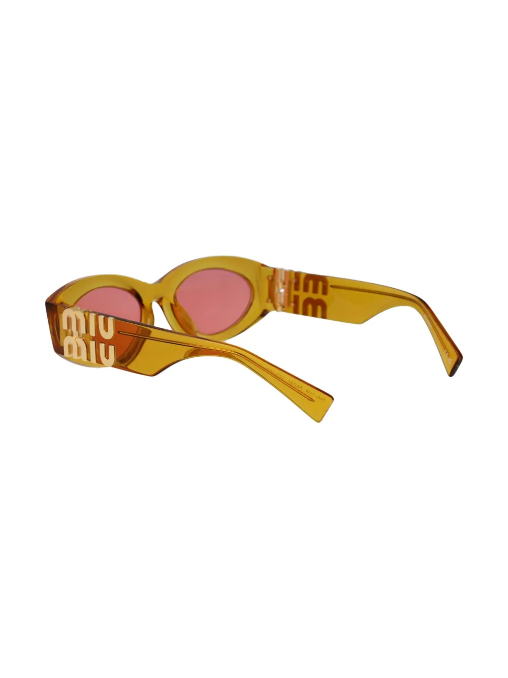 Miu Eyewear Zonnebril met ovalen montuur Oranje