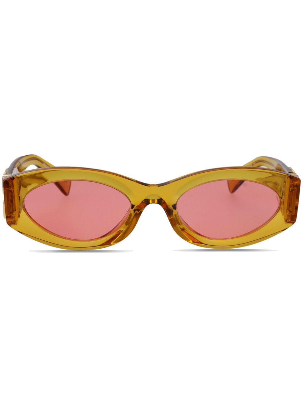 Miu Eyewear Zonnebril met ovalen montuur Oranje