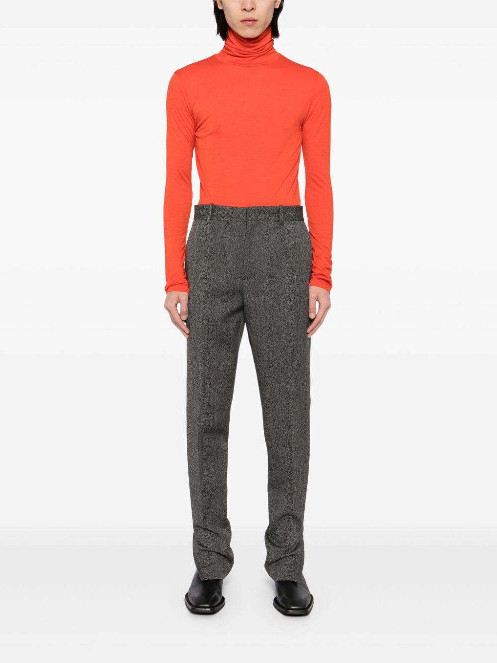 Jil Sander Wollen pantalon met textuur - Grijs