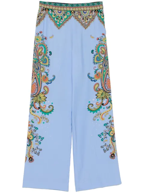 ETRO بنطال حرير بزينة زهور