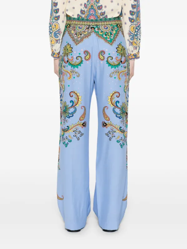 ETRO フローラル ペイズリー シルク パンツ ブルー ETRO フローラル シルクパンツ | ブルー | FARFETCH JP