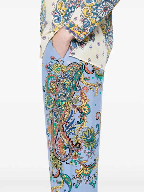 ETRO フローラル ペイズリー シルク パンツ ブルー ETRO フローラル シルクパンツ | ブルー | FARFETCH JP