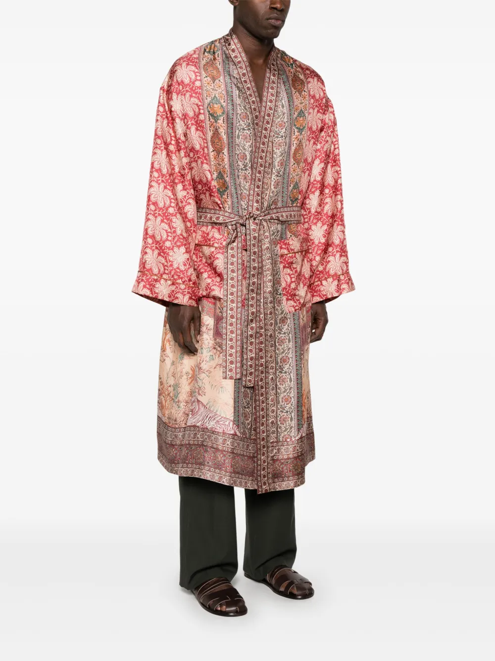 ETRO Zijden badjas met print Oranje