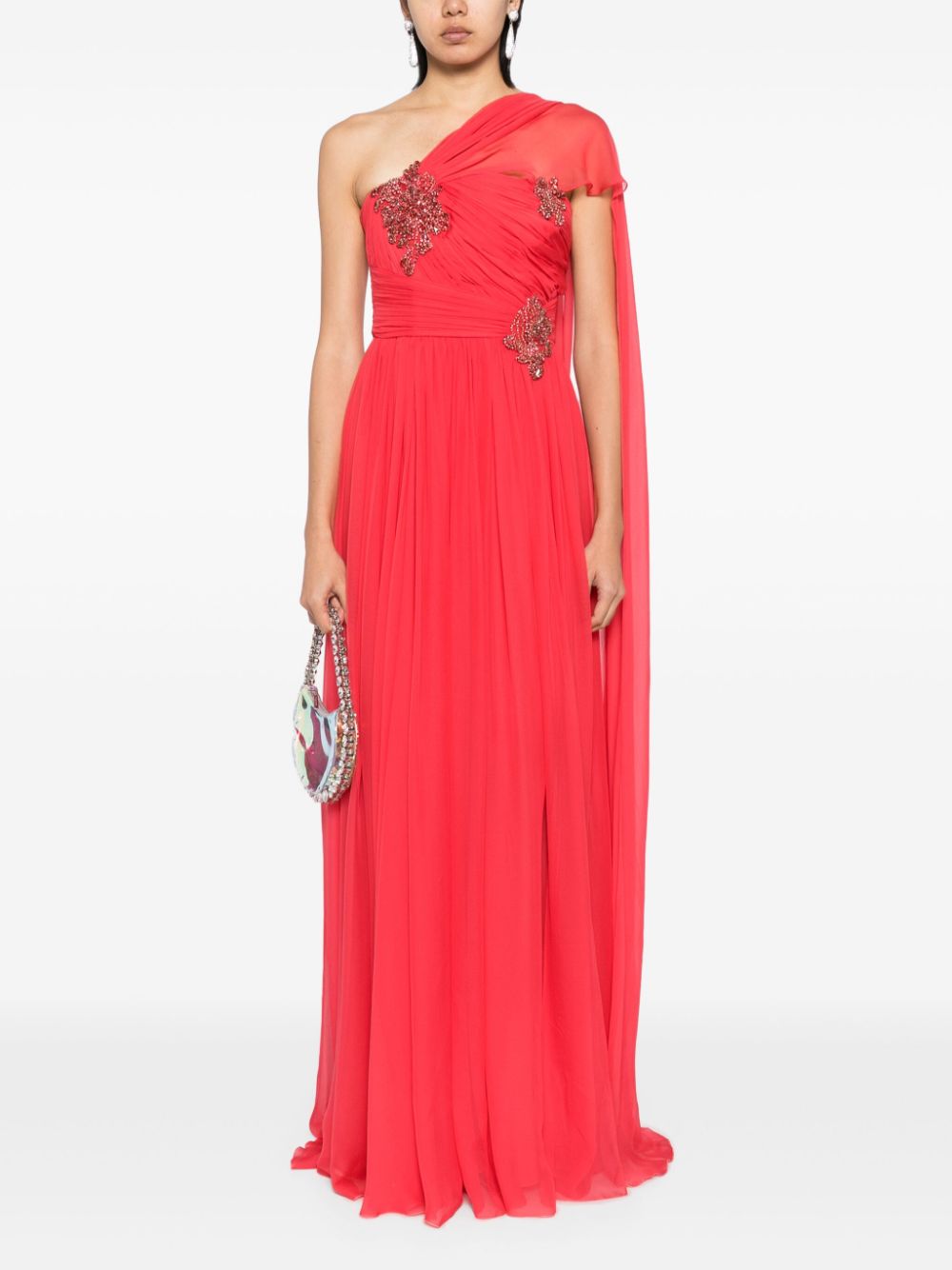 Zuhair Murad Zijden chiffon avondjurk - Roze