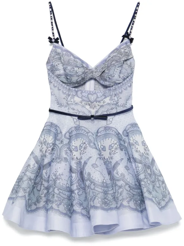 ZIMMERMANN Crush ツイスト ミニドレス | ブルー | FARFETCH JP ZIMMERMANN Crush ツイスト ミニドレス | ブルー | FARFETCH JP